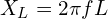 \begin{align*}X_{L}=2 \pi fL\end{align*}