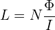\begin{align*}L=N\frac{\Phi}{I}\end{align*}