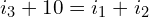 \begin{align*}i_{3}+10=i_{1}+i_{2}\end{align*}