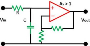 rangkaian low pass filter aktif orde 1