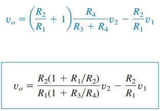 difference amplifier equation